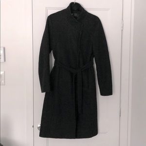 Black Long Belted Wool Coat